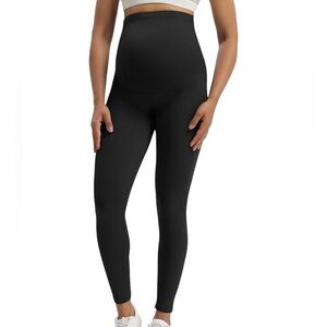 Black Maternity Leggings over the Belly Pregnancy pants yoga pants size large